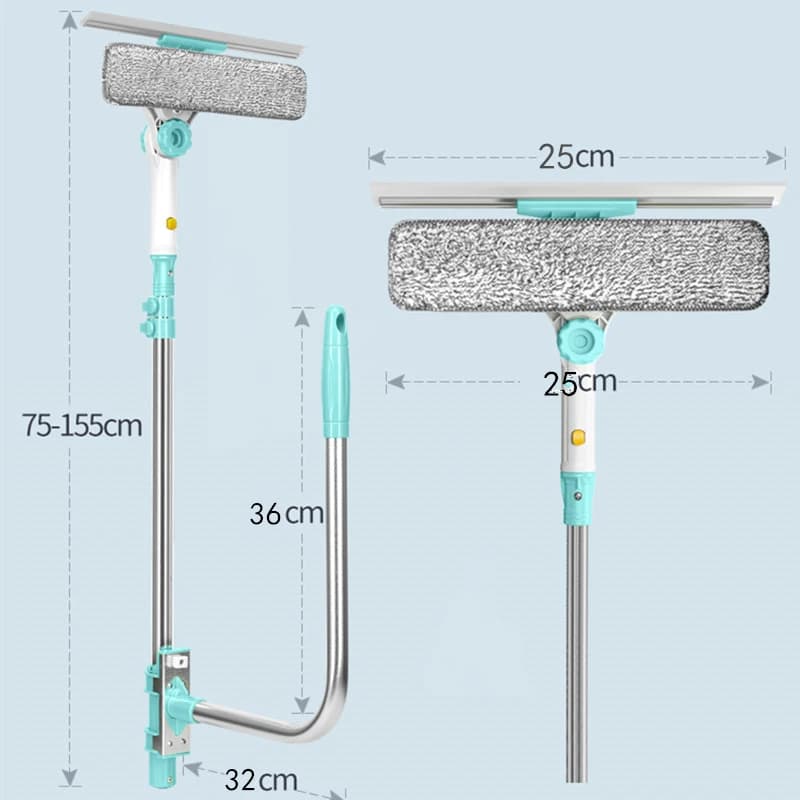 Window Cleaning Pole Telescopic | Extendable Washer & Scraper | High-Reach Dry/Wet - Thumbnail 3