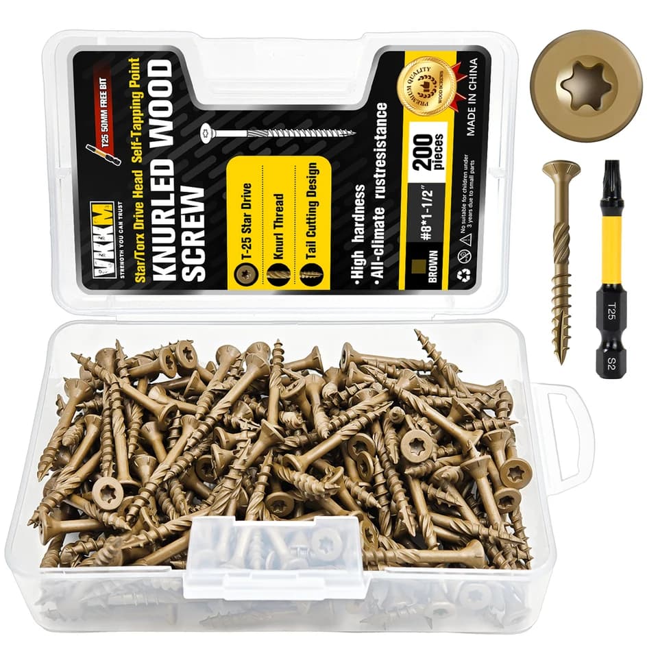 Screws 200pc | #8 x 1-1/2 T25 Star Drive | Brown Rust Resistant - Thumbnail 2