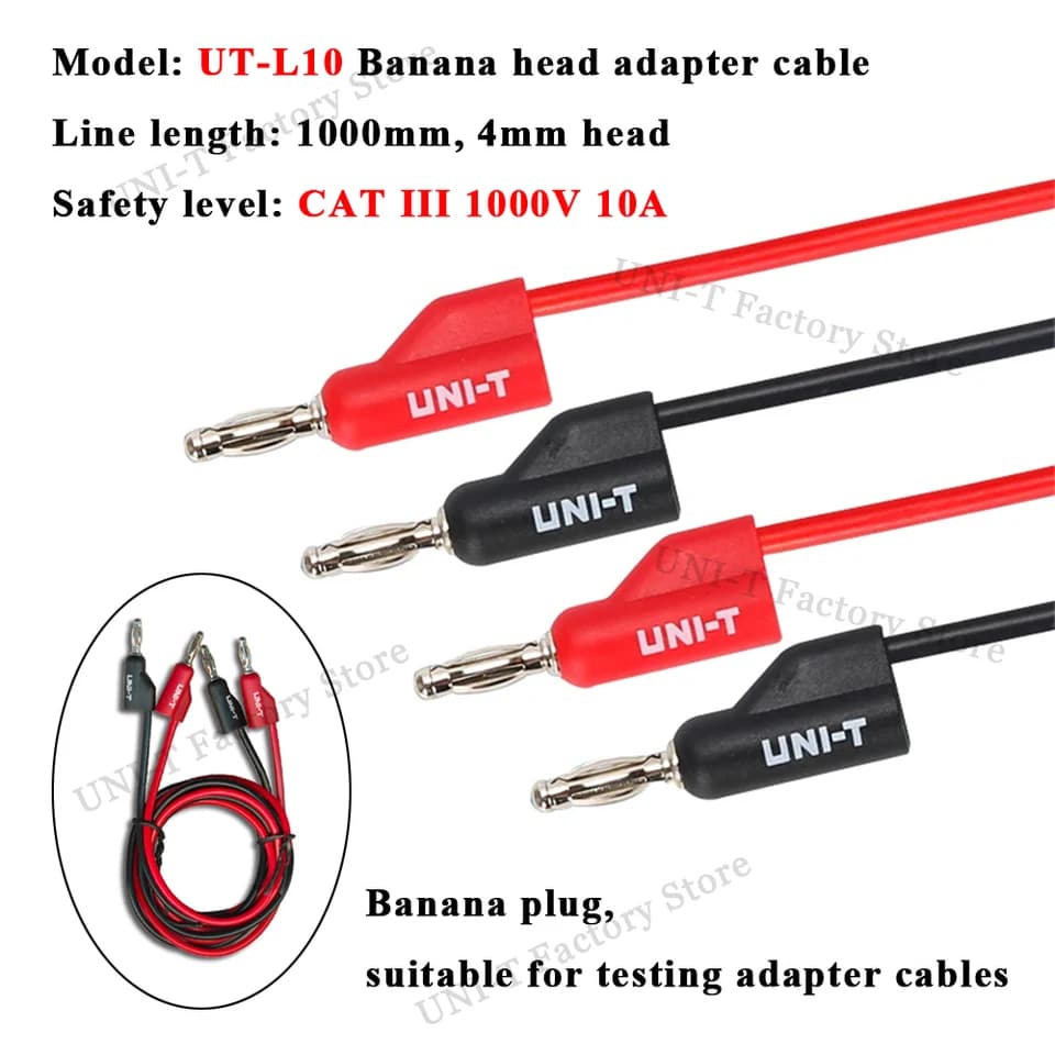UNI-T Proving Unit Test Leads & Probes | Clamp Meter Alligator Clip Set | Banana Head Adapter Cable - Thumbnail 5