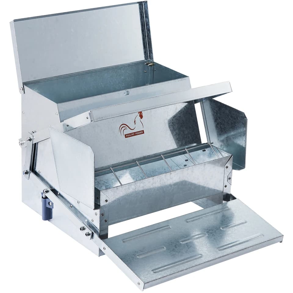 Automatic Poultry Feeder | 25lb Capacity | Galvanised Steel for 10 Chickens - Thumbnail 2
