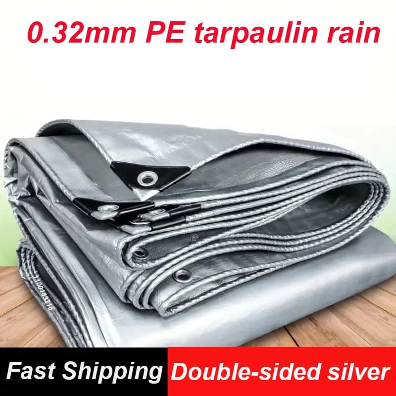 PE 0.32mm Tarpaulin | Waterproof & Rainproof Cover | Garden, Shed & Truck Use - Thumbnail 3