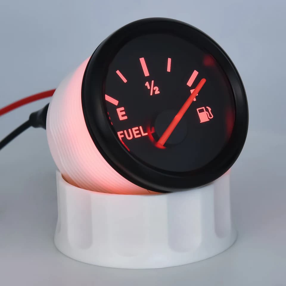 52mm Fuel Pressure Gauge Companion | Red Backlight Pointer | 12V/24V Marine - Thumbnail 5
