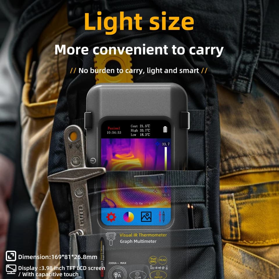 SH7 Thermal Imaging Multimeter | 320x320 IR Camera | 20000 Count Voltage Test - Thumbnail 4