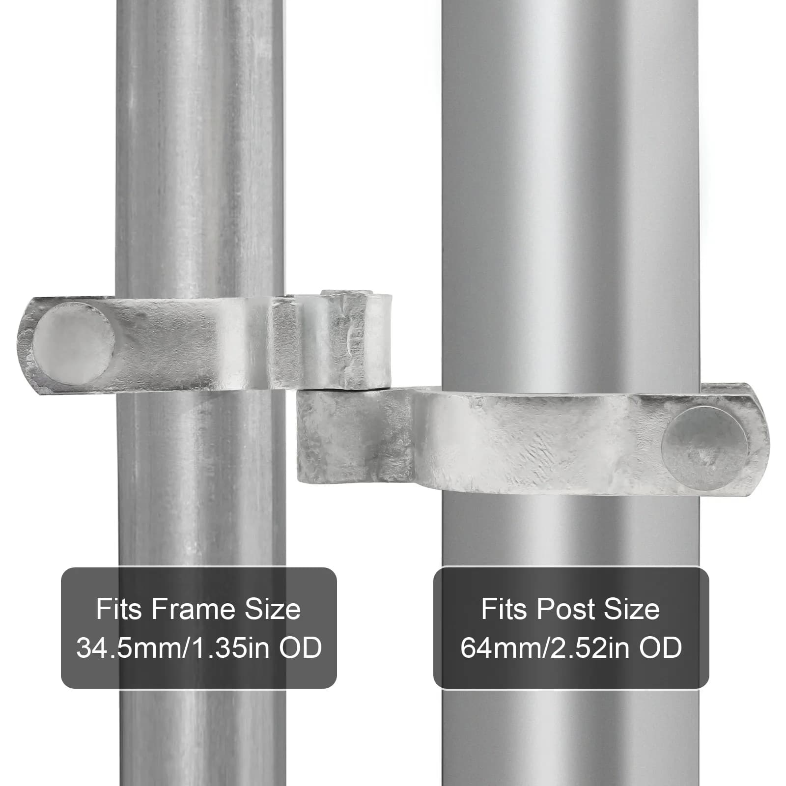 Duty Gate Hinges | 2pcs Chain Link Fence Post Set | 1-3/8 x 2-3/8 Male/Female Hinges - Thumbnail 6
