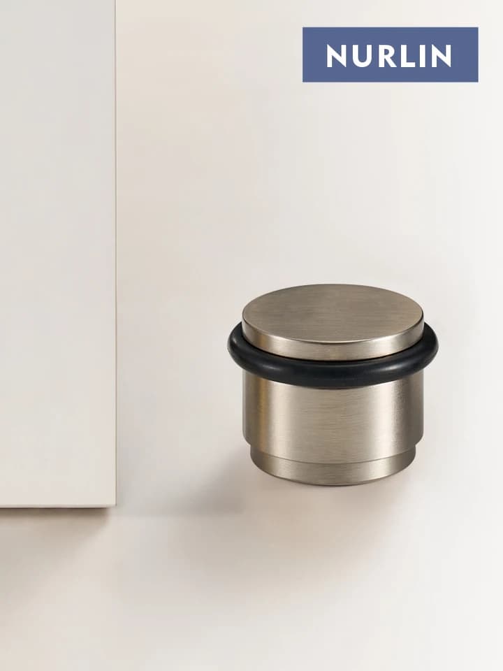 Nurlin Brass Rubber Door Stopper | Heavy Duty | Indoor & Outdoor Use - Thumbnail 2