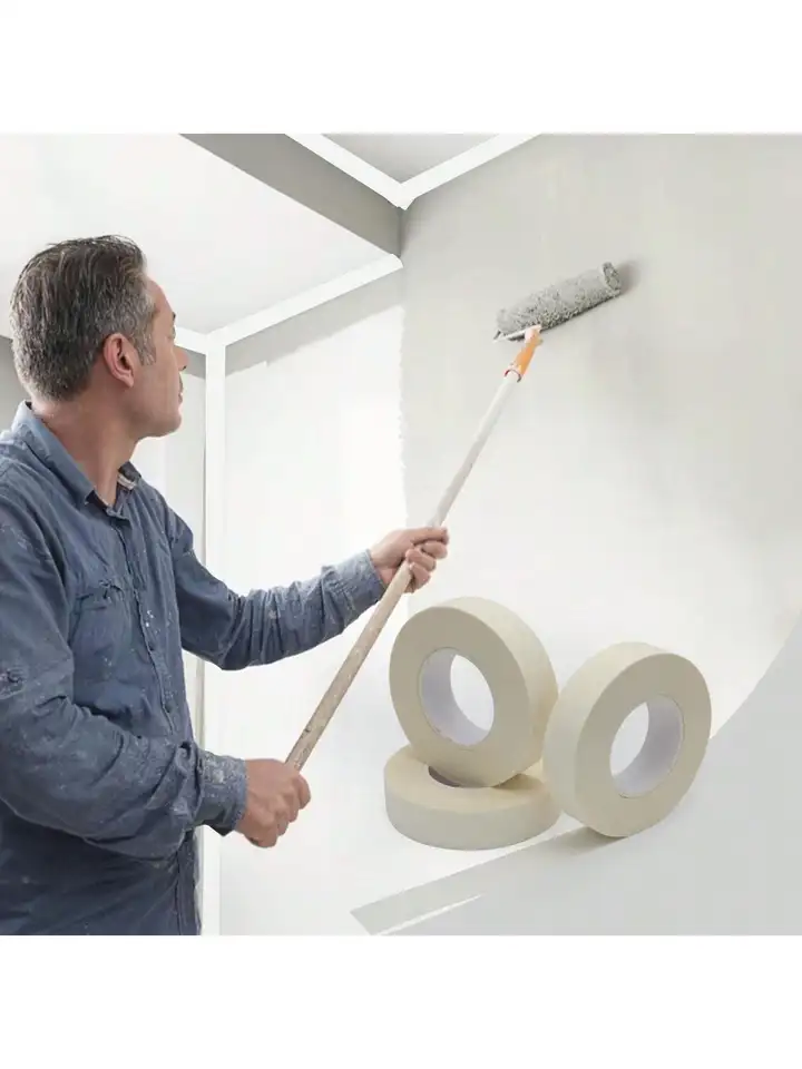 Masking Tape | White Crepe Paper | 15/25/35mm x 50m for Painting & Drawing - Thumbnail 4