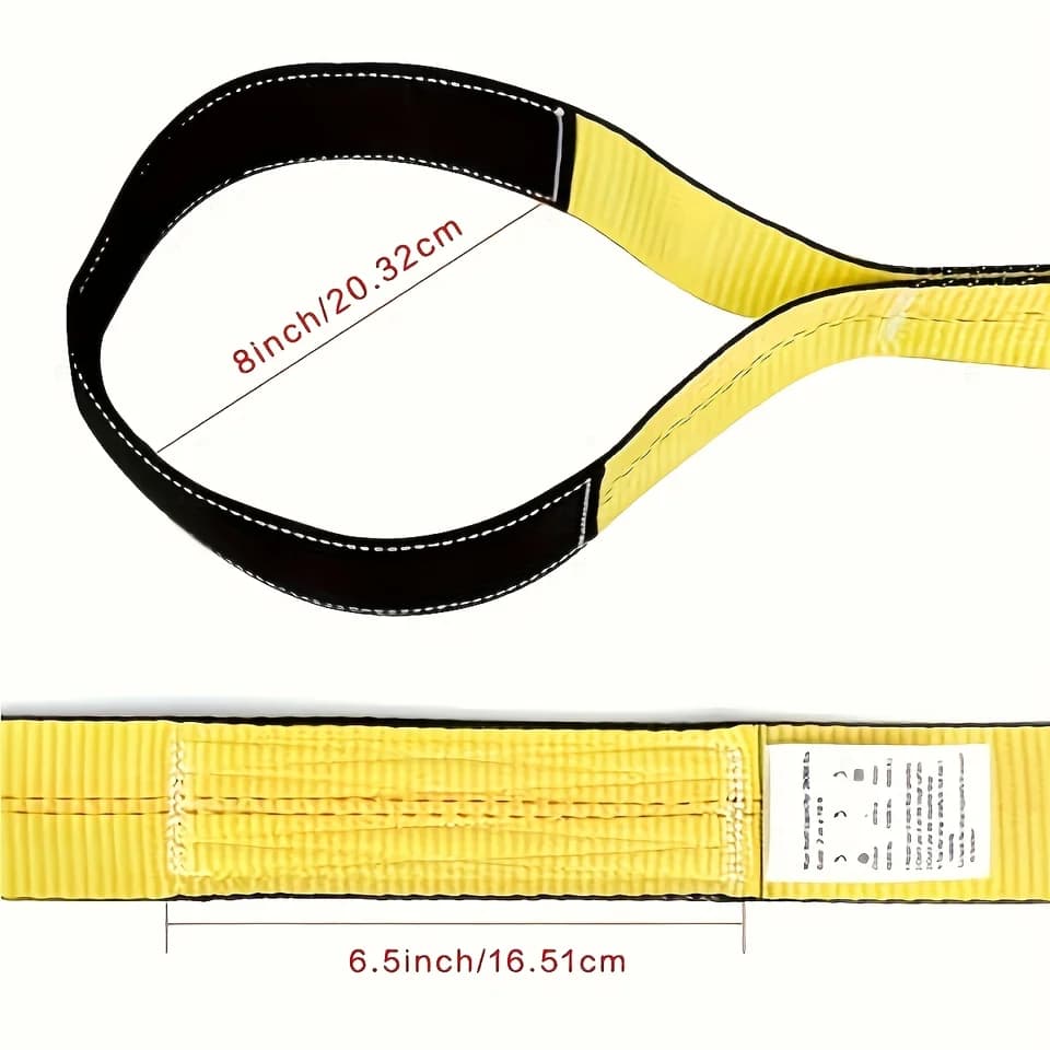 2x 10ft Lifting Straps | Nylon Recovery Sling | Industrial Winch Strap - Thumbnail 7