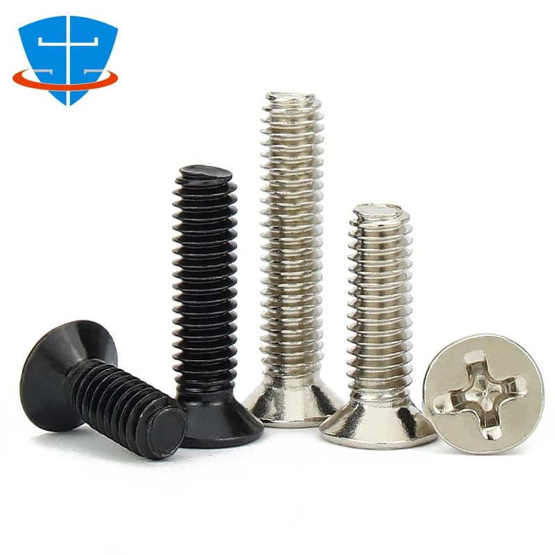 Flat Head Phillips Machine Deck Screws | M1-M4 Black Nickel Plated | Electronic Repair & Industrial - Thumbnail 2