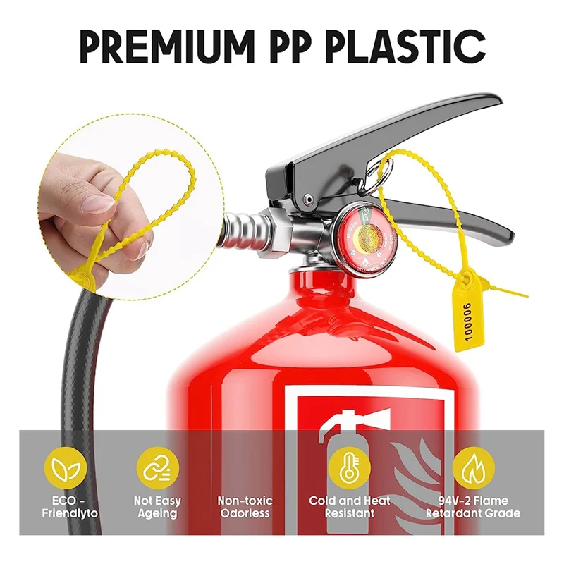 Fire Extinguisher Security Seals | Numbered Tamper Tags | Yellow Zip Ties - Thumbnail 6