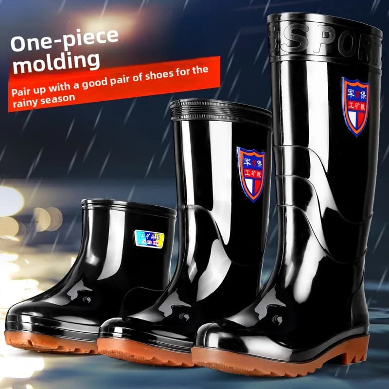 Men's Fleece Lined Boots | Waterproof Anti-Slip PVC | Fishing & Workwear - Thumbnail 5