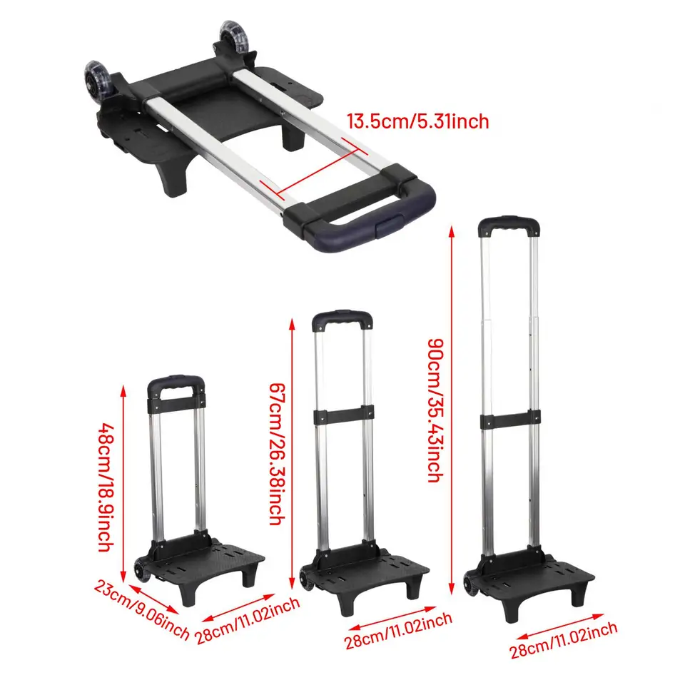 Foldable Sack Truck | Telescopic Handle | Compact Luggage Cart - Thumbnail 6