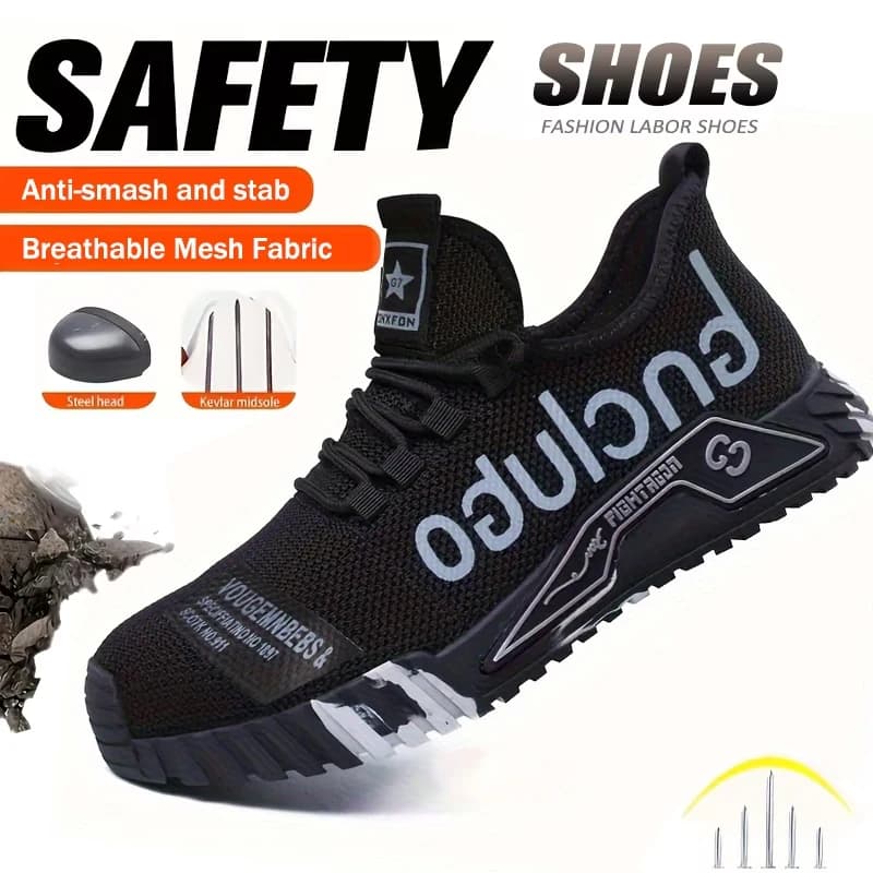 Steel Toe Cap Safety Boots | Puncture-Resistant Workwear | Breathable Industrial Footwear - Thumbnail 3