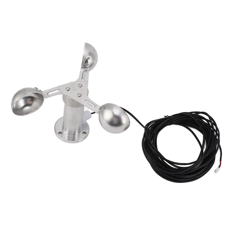 Anemometer Wind Speed Sensor | 3-Cup Aluminium Alloy | 0-3.8V Output - Thumbnail 5