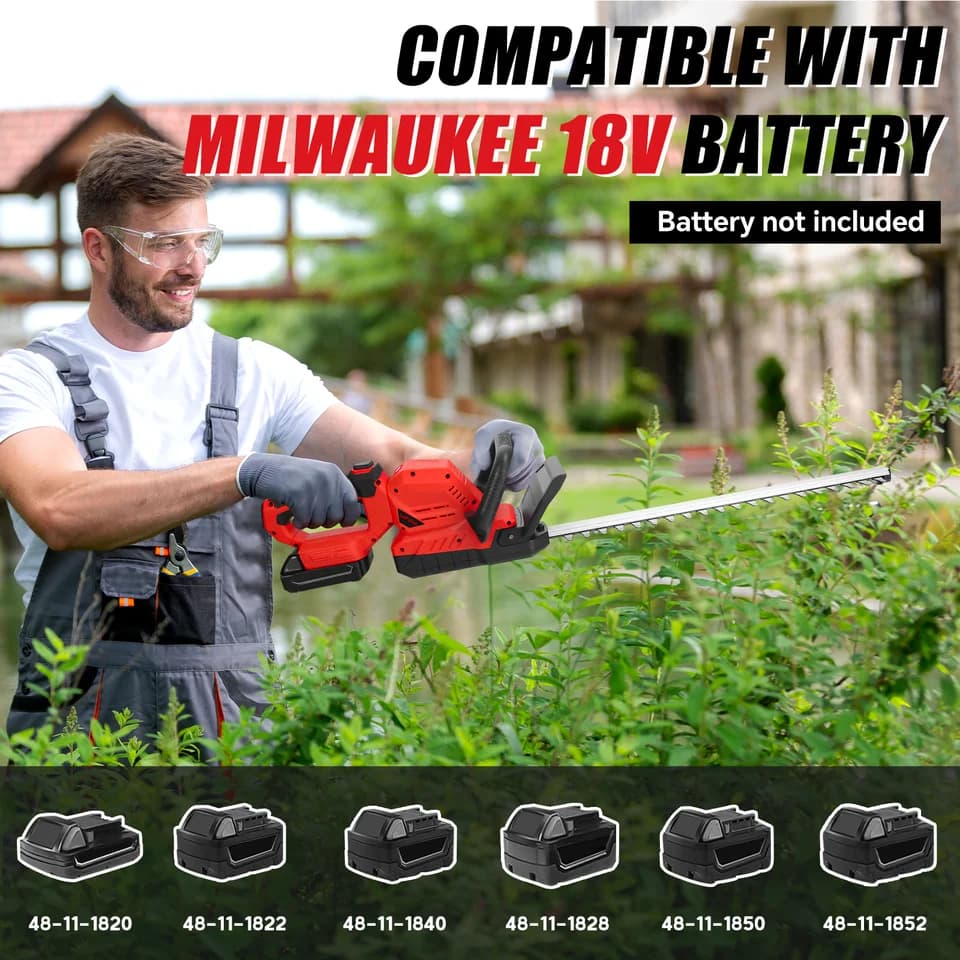 Brushless Hedge Trimmer | 3000RPM Cordless | For Milwaukee 18V Battery - Thumbnail 3