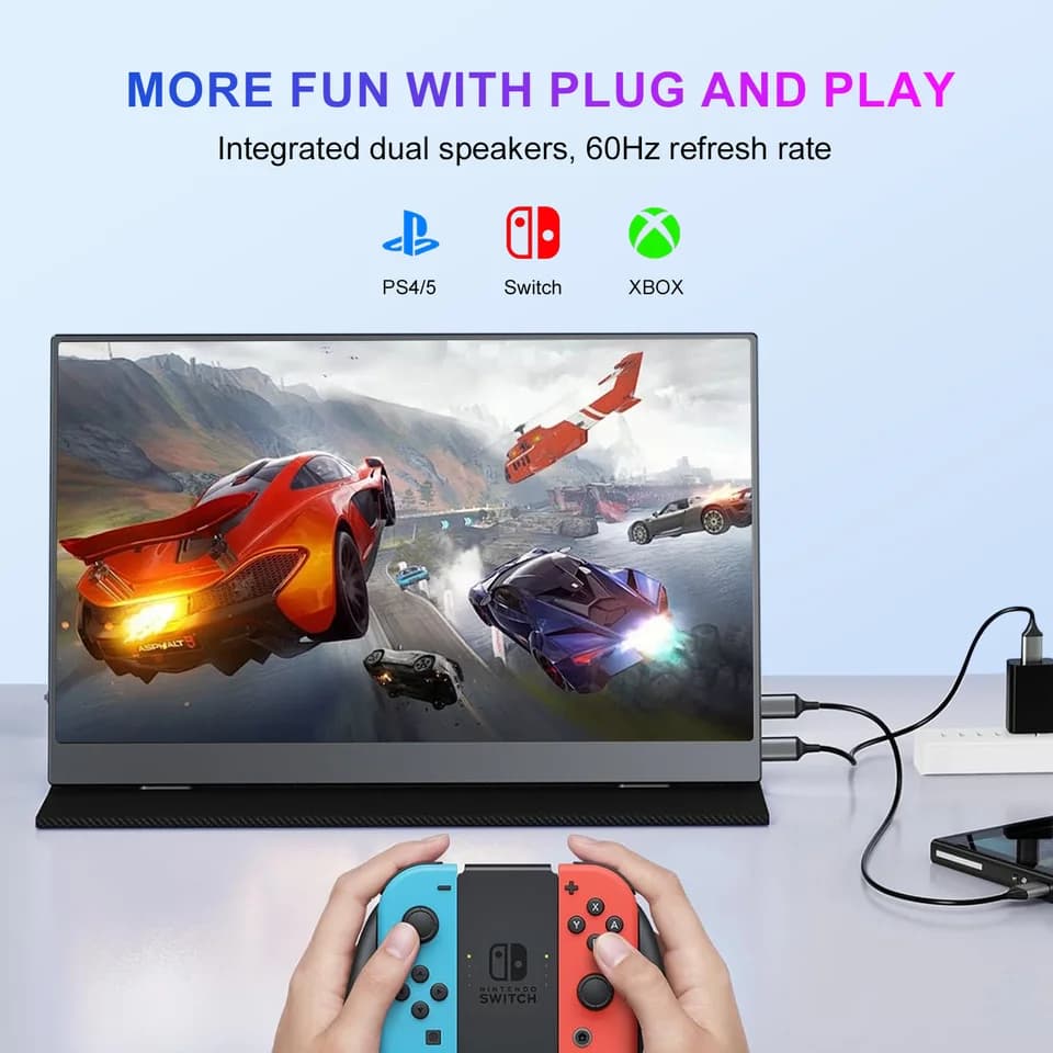 Portable Monitor 13.3" 2.5K | 2560x1600 External Display | Type-C HDMI for Gaming - Thumbnail 6