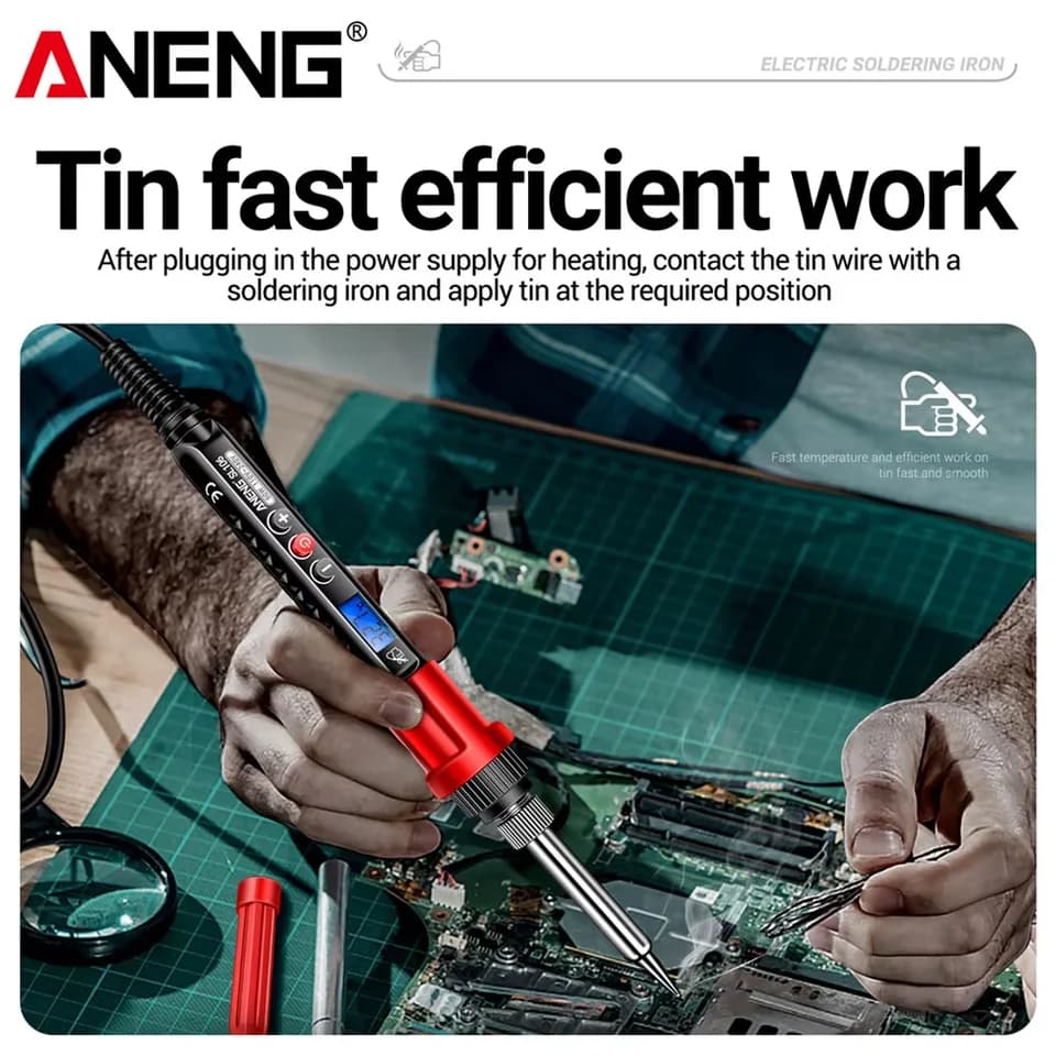 60W Adjustable Soldering Iron | 180-520°C Temp Control | Electrician Repair Tool - Thumbnail 5