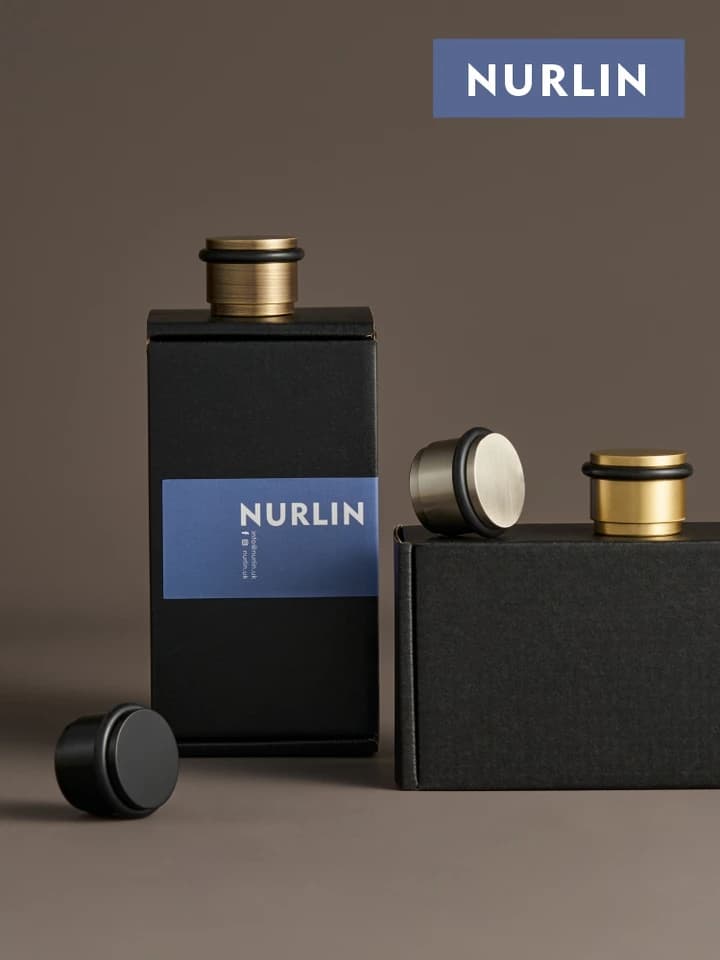 Nurlin Brass Rubber Door Stopper | Heavy Duty | Indoor & Outdoor Use - Thumbnail 3