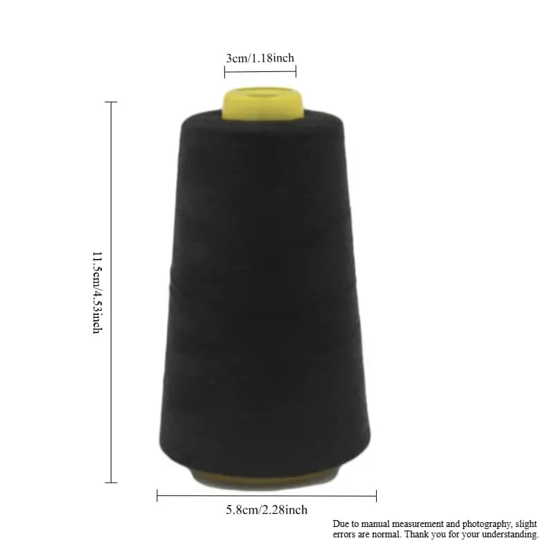 Black/White 402 Overlocker Thread 40S/2 | 3000 Yards Polyester | Industrial & Home Use - Thumbnail 5
