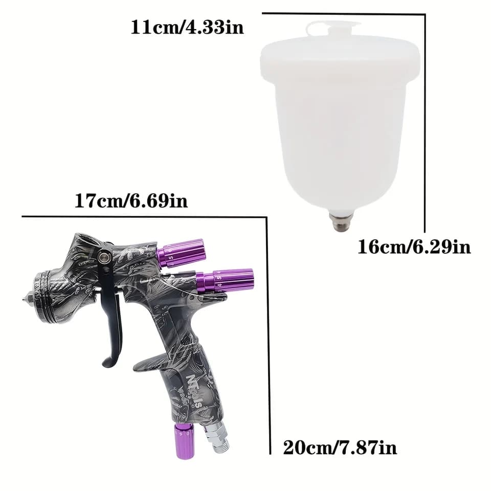 NTOOLS 1.3mm Paint Sprayer | HVLP Gravity Feed | Car & Aerograph Repair - Thumbnail 4