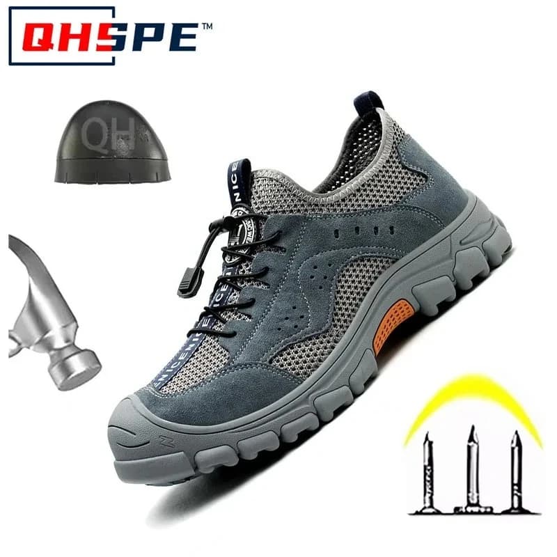 Men Steel Toe Shoes | Breathable & Anti-Puncture | Slip-On Work Footwear - Thumbnail 2