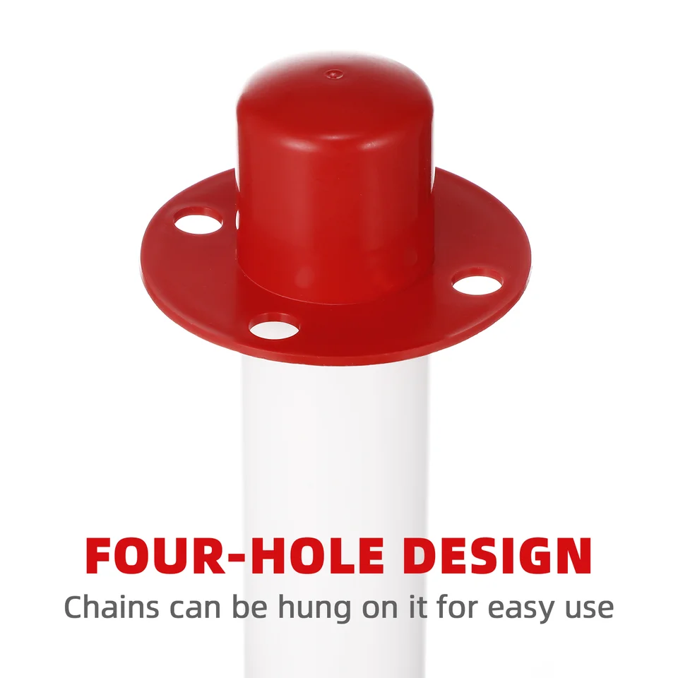 Red/White Elastic Bollard Driveway | 85x285cm Traffic Safety | Anti-Collision Barricade - Thumbnail 4