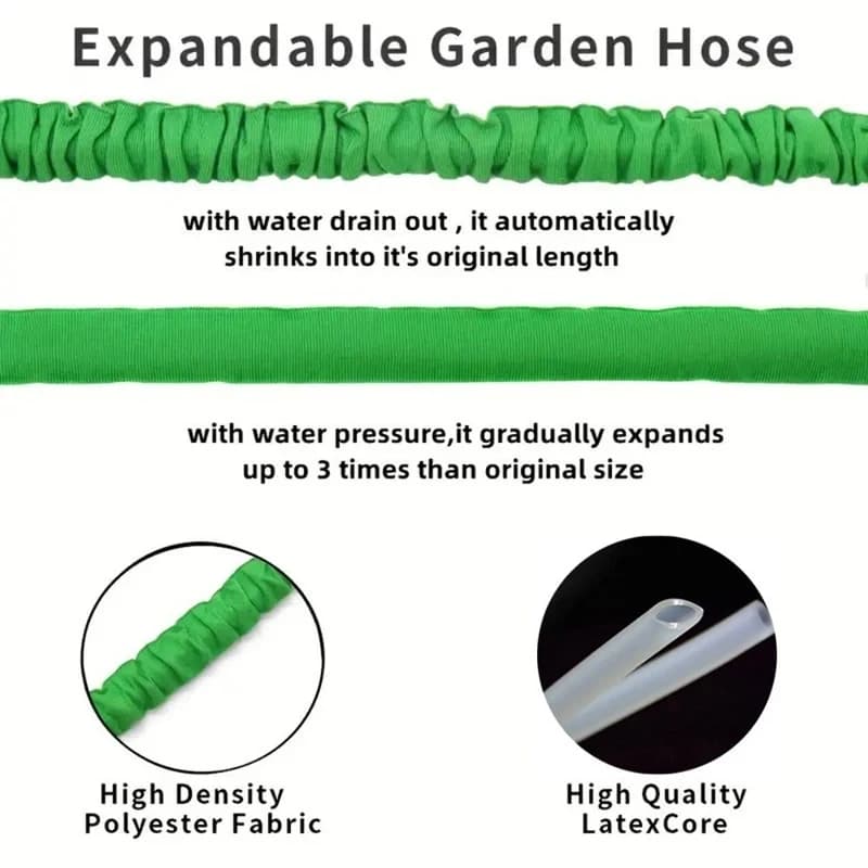 Expandable Garden Hose | High-Pressure Multi-Function | Cleaning & Watering - Thumbnail 4
