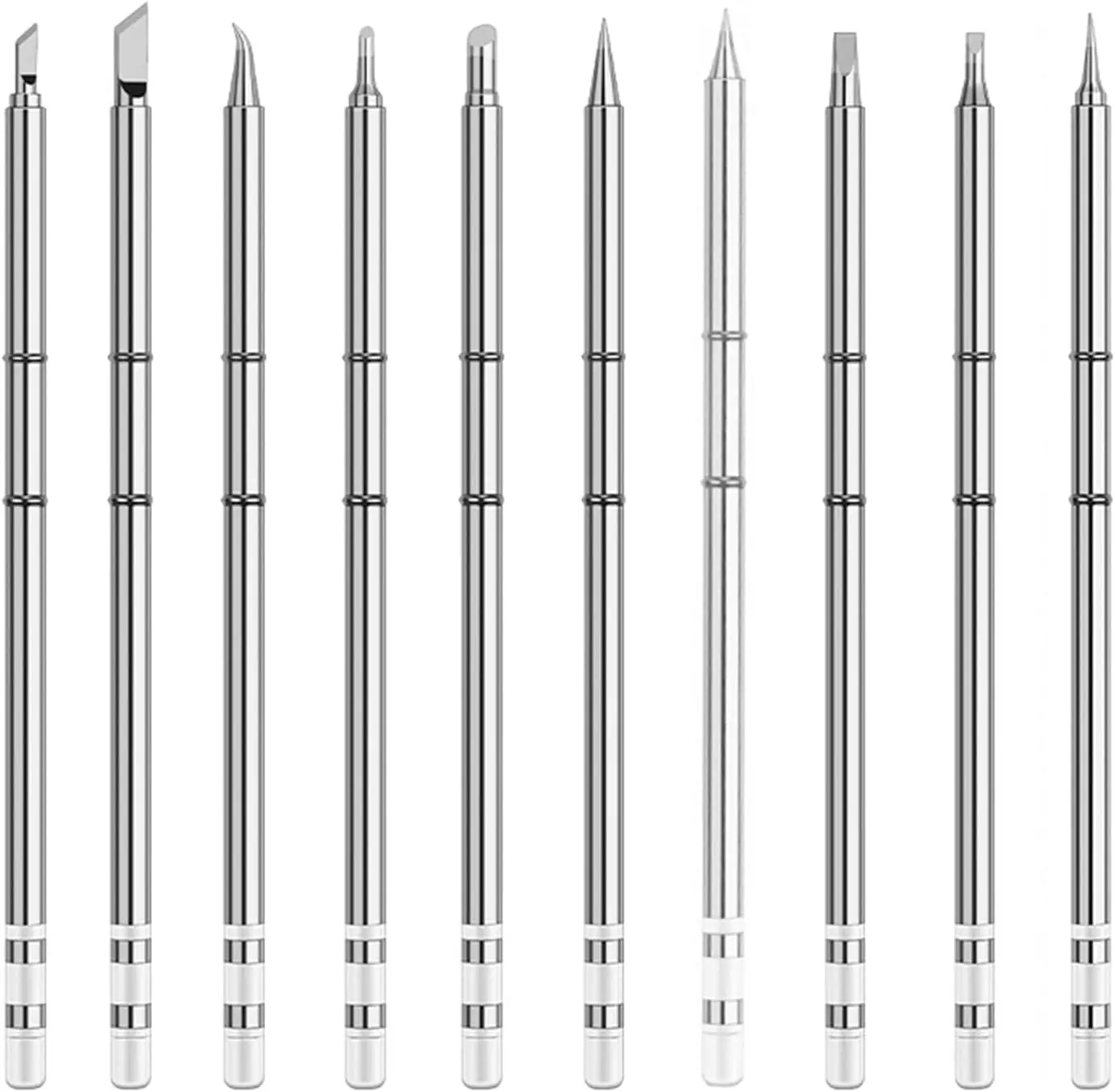 T12 Soldering Iron Tips | Multiple Styles for Hakko FX-951 | 10-Piece Kit