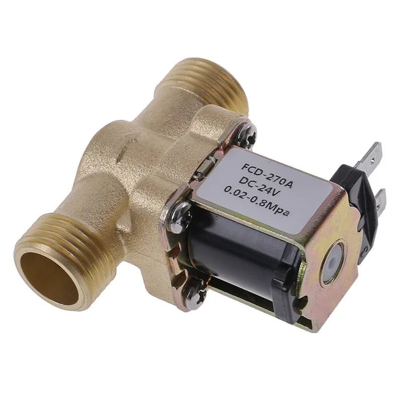 Brass Gate Valve | AC220V/DC12V Solenoid | Normally Closed G1/2 - Thumbnail 4