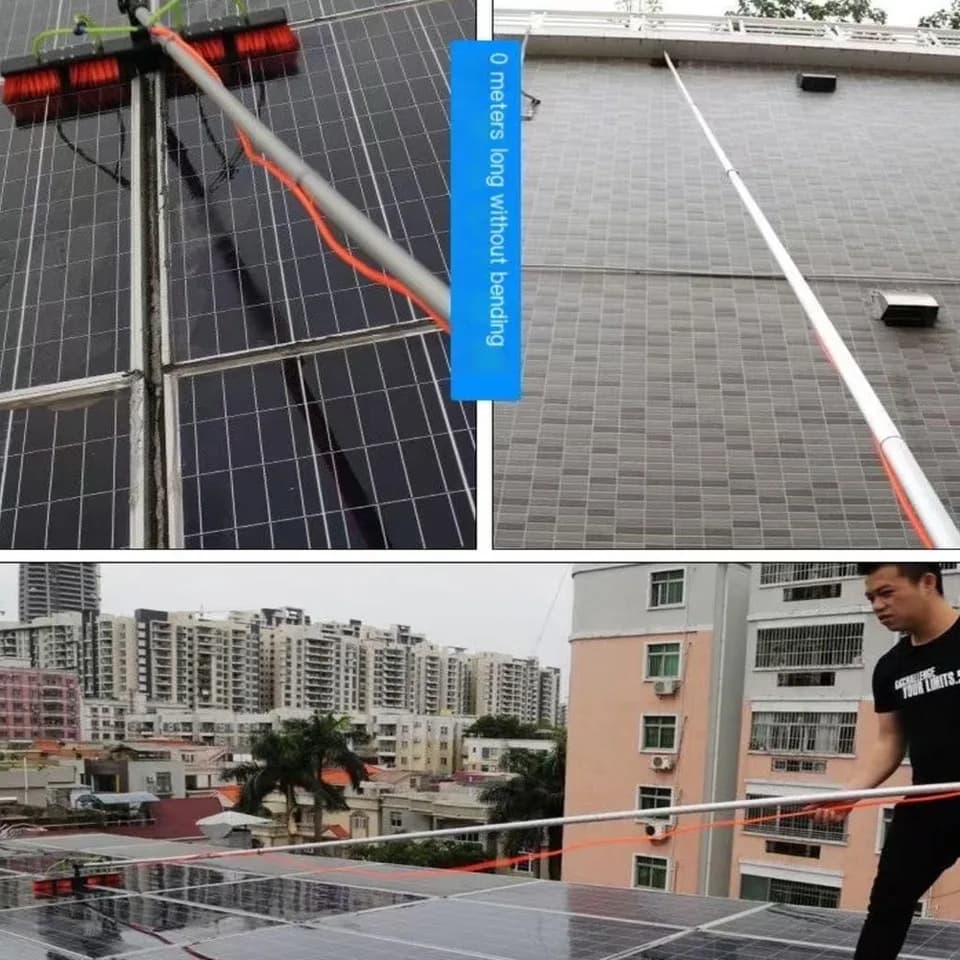 Window Cleaning Pole Telescopic | 5m High Reach | Solar Panel Washing Brush - Thumbnail 4