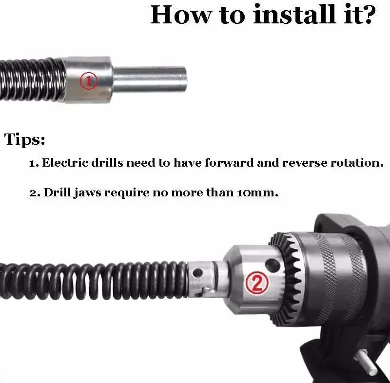 Radiator Brush for Cleaning | Flexible Drill Cable | Drain Clog Remover - Thumbnail 2