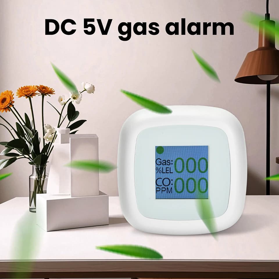 Carbon Monoxide Detector | Wi-Fi & Combustible Gas Detection | Type-C, TFT Screen - Thumbnail 4