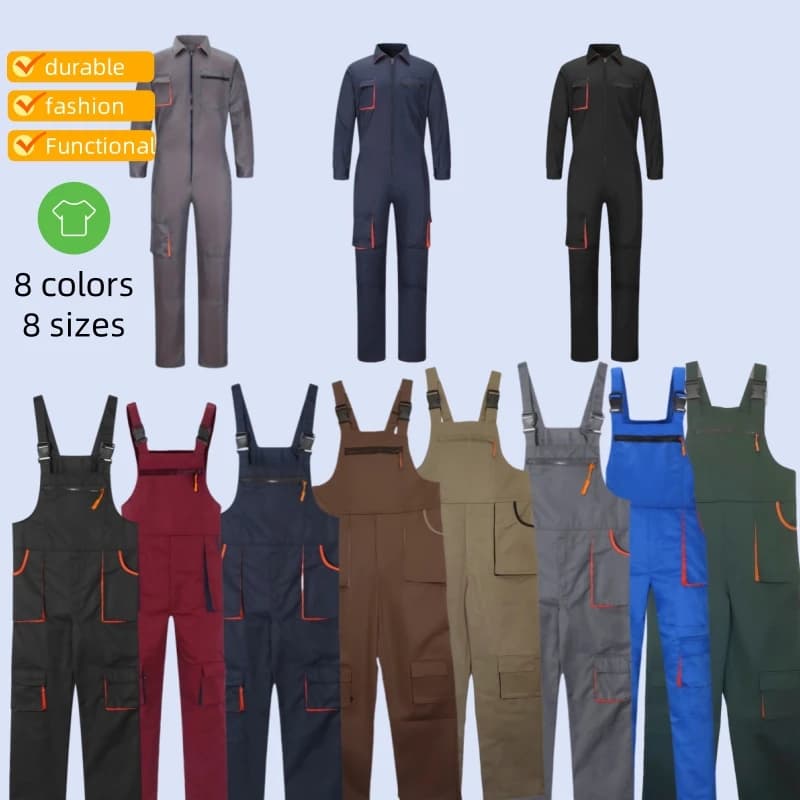 Bib & Brace Work Overalls | 8 Colours & Sizes | Multi-Pocket Workwear Jumpsuit - Thumbnail 3