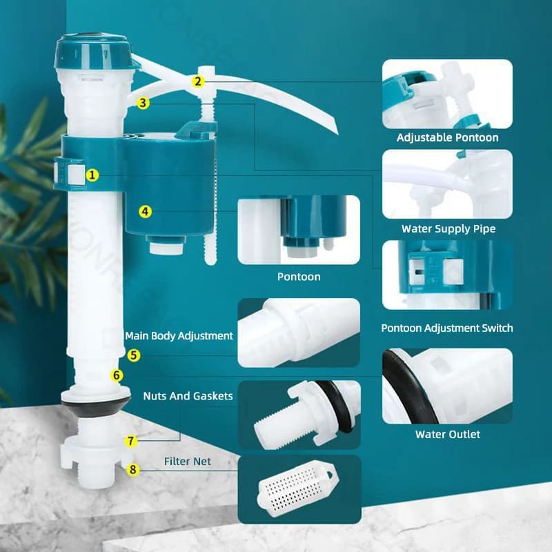 Universal Toilet Flush Valve Kit | Dual Flush & Adjustable Float | Trade Supply - Thumbnail 5