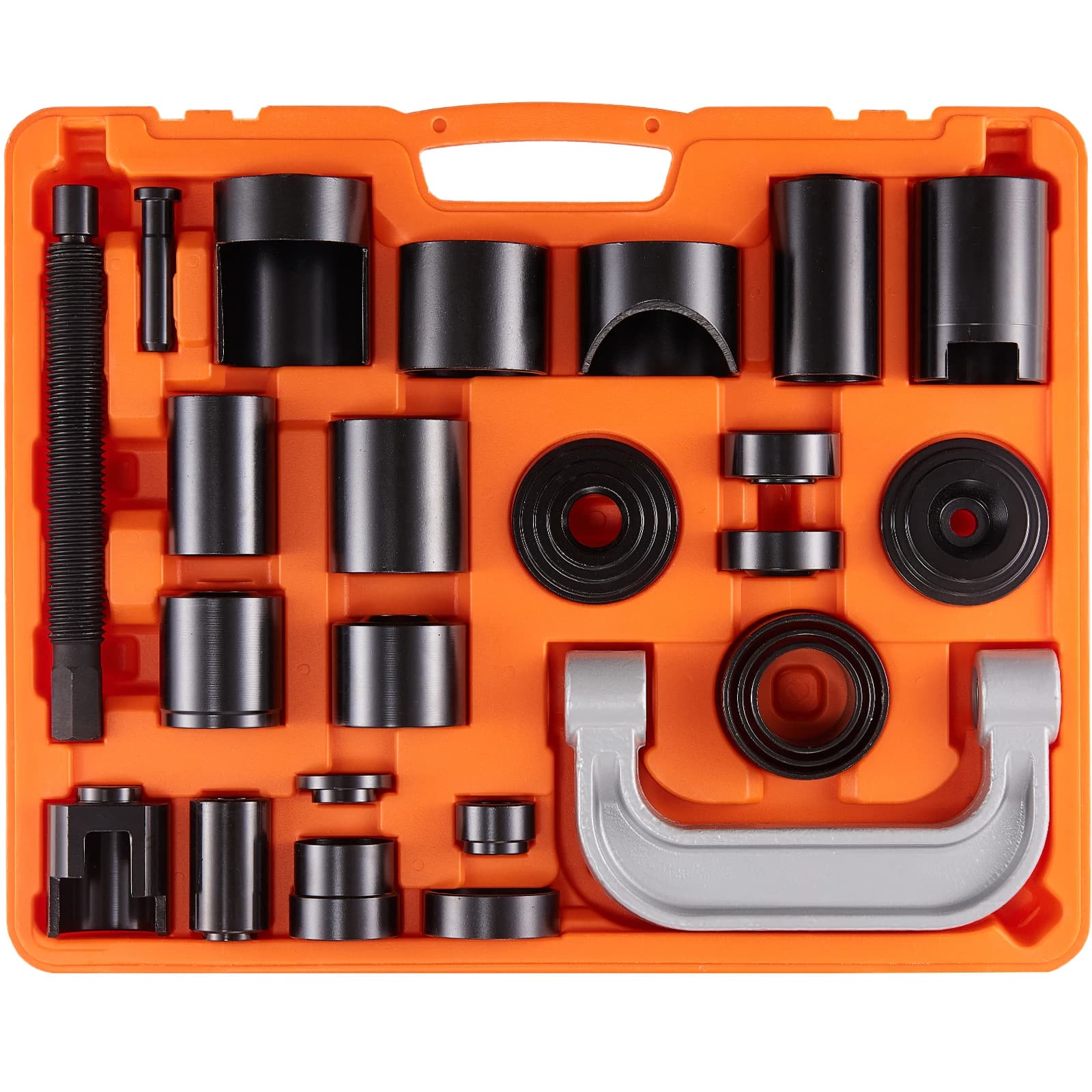 Ball Joint Press & Removal Tool Kit | 25-Piece Heavy-Duty Set | Forged Steel Brake Anchor Pins & C-Press