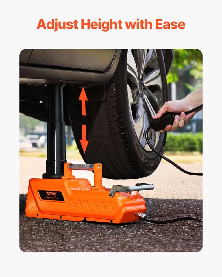 Electric Car Jack for Changing Tires | 15T 12V Dual-Powered | LED Light for Sedan SUV Truck - Thumbnail 5