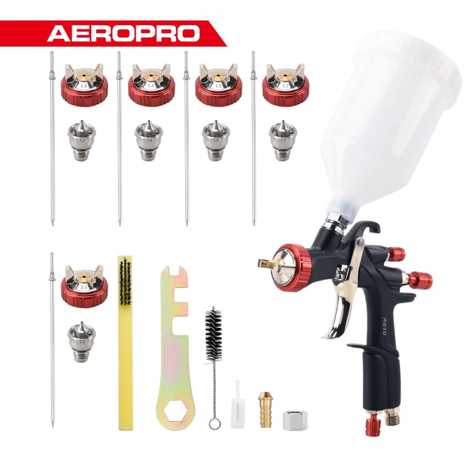 AEROPRO A610 LVLP Paint Sprayer Kit | 1.3-2.0mm Nozzles | Car & Industrial Use - Thumbnail 2