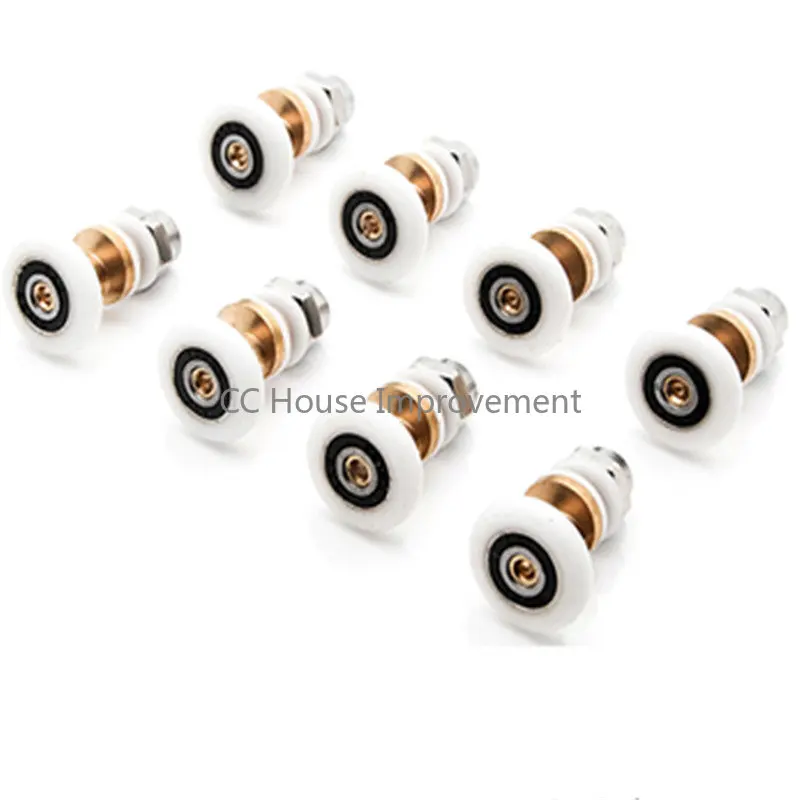 Shower Door Hanging Rail Rollers | 20-27mm Eccentric Pulleys | Sliding Cabinet Wheels - Thumbnail 2