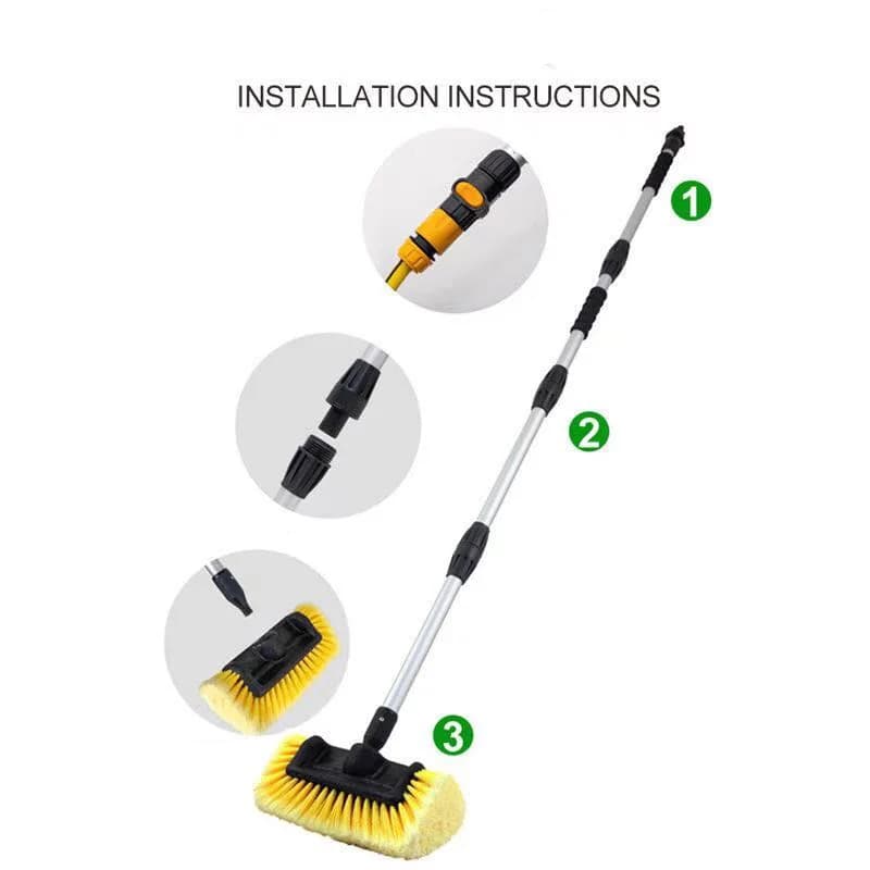 Telescopic Window Cleaning Pole | Extendable Water-Fed Brush | Car & Conservatory Glass Washer - Thumbnail 3