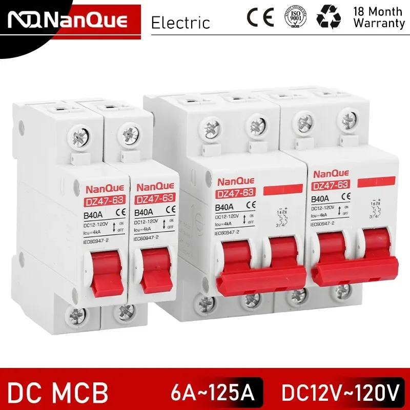 DC Miniature Circuit Breaker | 12-110V Battery Protection | 2P 10-150A - Thumbnail 3