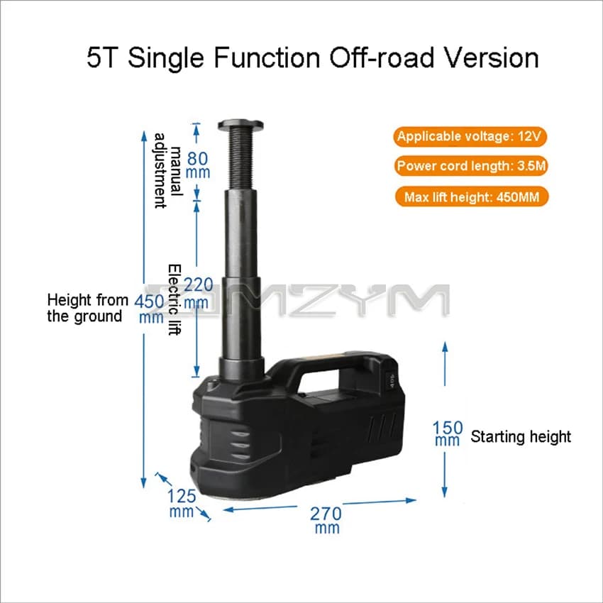 Jack for Changing Tires | 12V Electric Hydraulic Lift | 3-5 Ton Capacity - Thumbnail 6