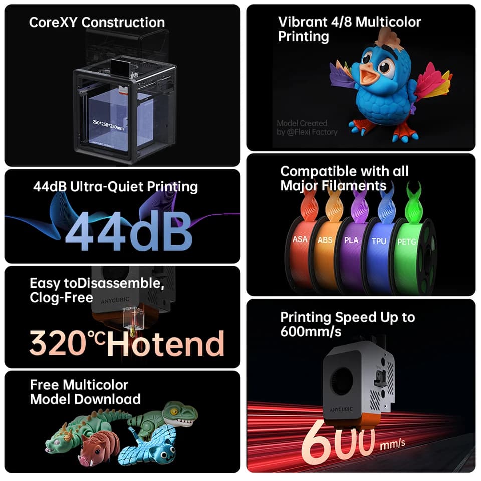 Kobra S1 3D Printer | 600mm/s Core XY | Multi-Colour Printing - Thumbnail 3