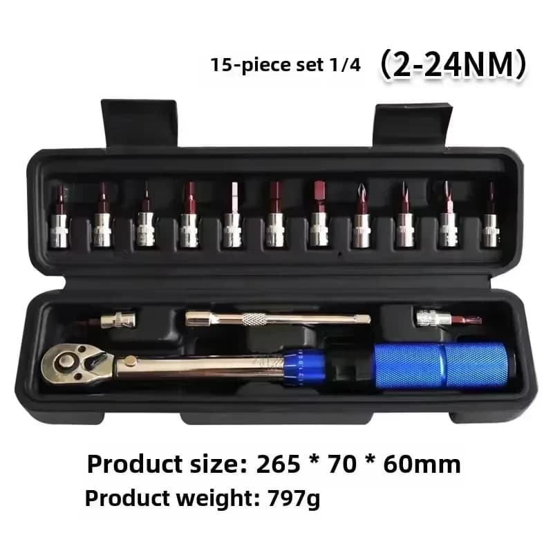 1/4 Drive Torque Wrench | 2-24Nm Precision Tool | Automotive & Moto Repair - Thumbnail 2