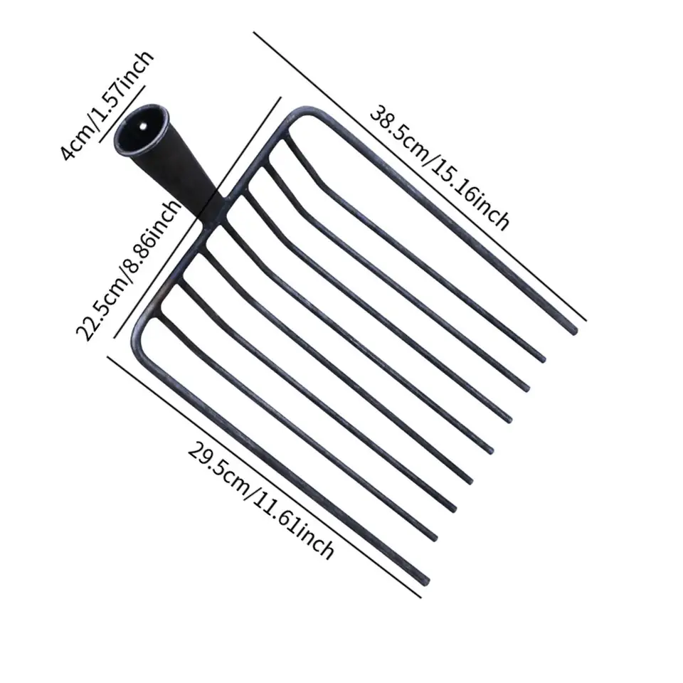 Manure Fork Head | 9 Teeth Steel | Agricultural & Road Maintenance - Thumbnail 5