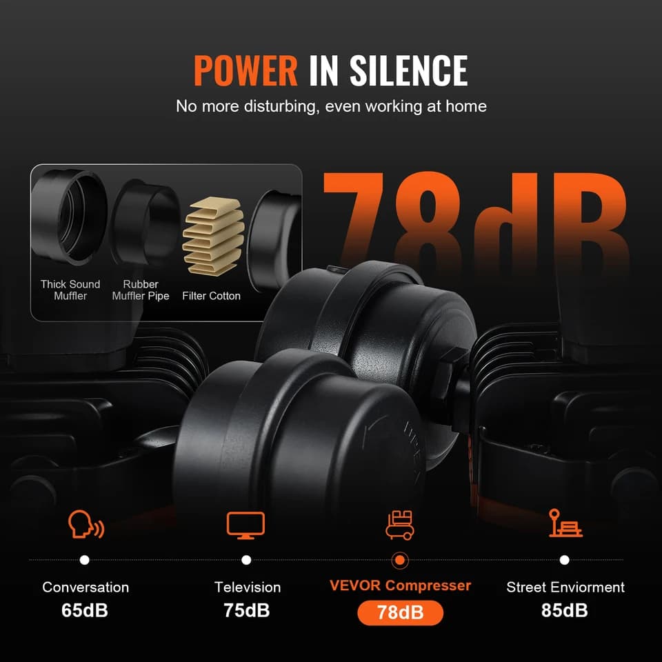 Industrial Condensate Pump | 750W Oil-Free | Quiet Portable Air Compressor - Thumbnail 5