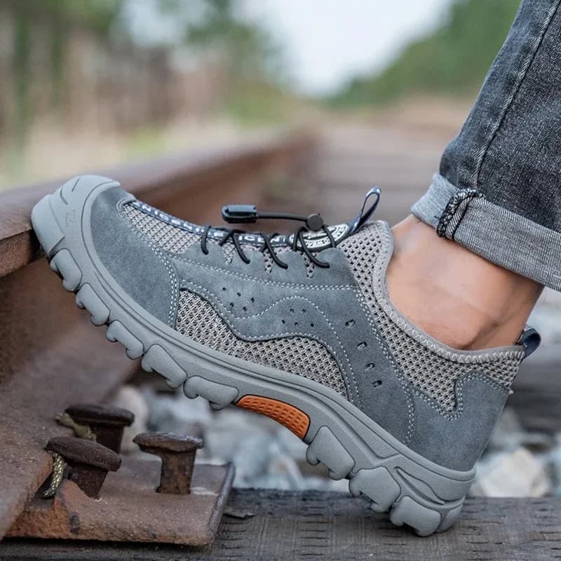 Men Steel Toe Shoes | Breathable & Anti-Puncture | Slip-On Work Footwear - Thumbnail 3
