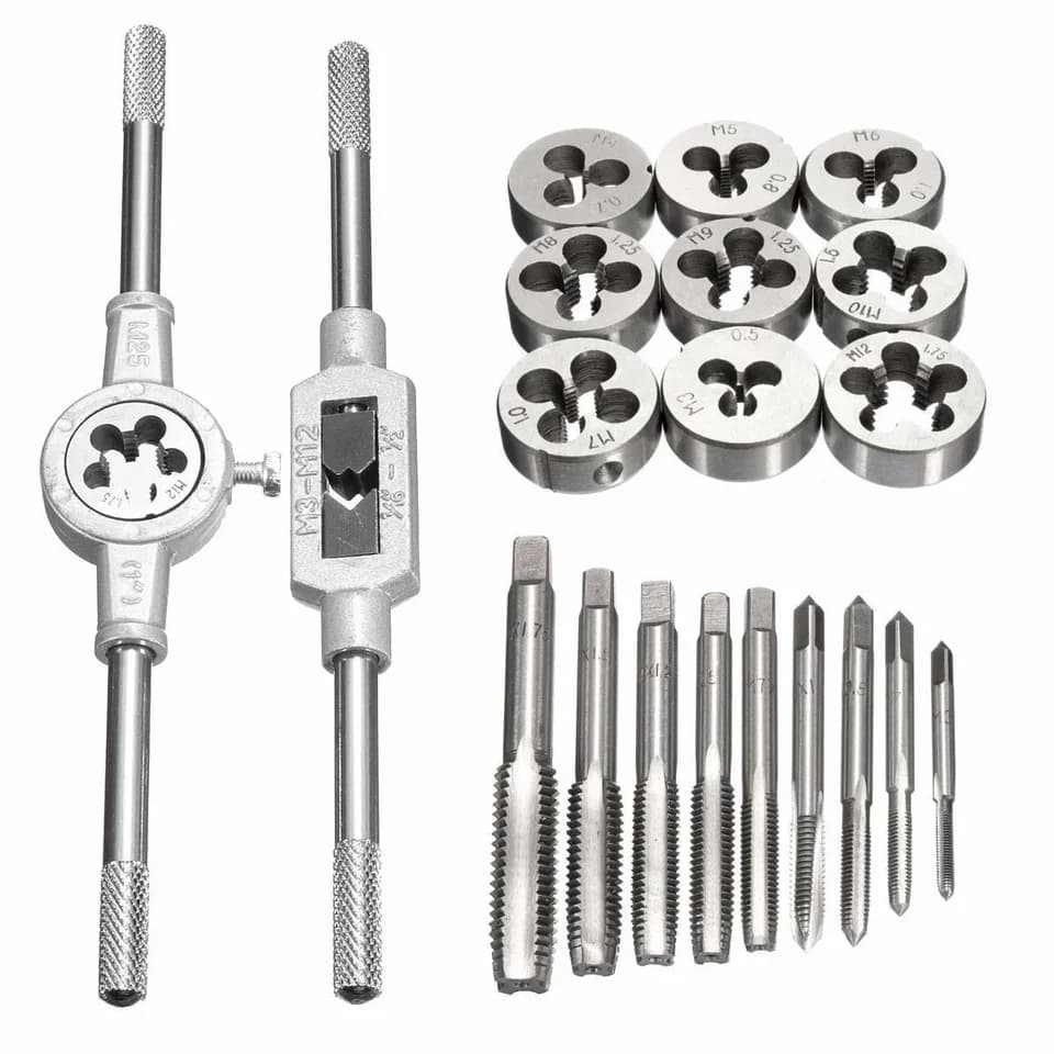 Tap and Die Set | M3-M12 Threading Kit | Straight & Tapered Reamers - Thumbnail 3