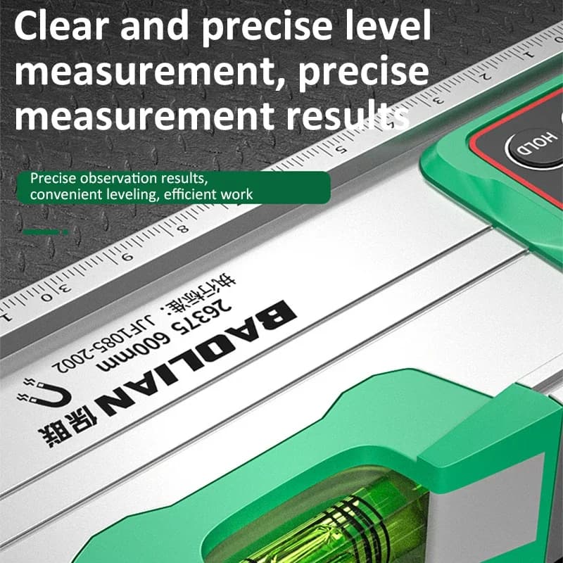 3-in-1 Digital Laser Level Ruler | Magnetic, 30-50cm | Aluminium Alloy Protractor - Thumbnail 7