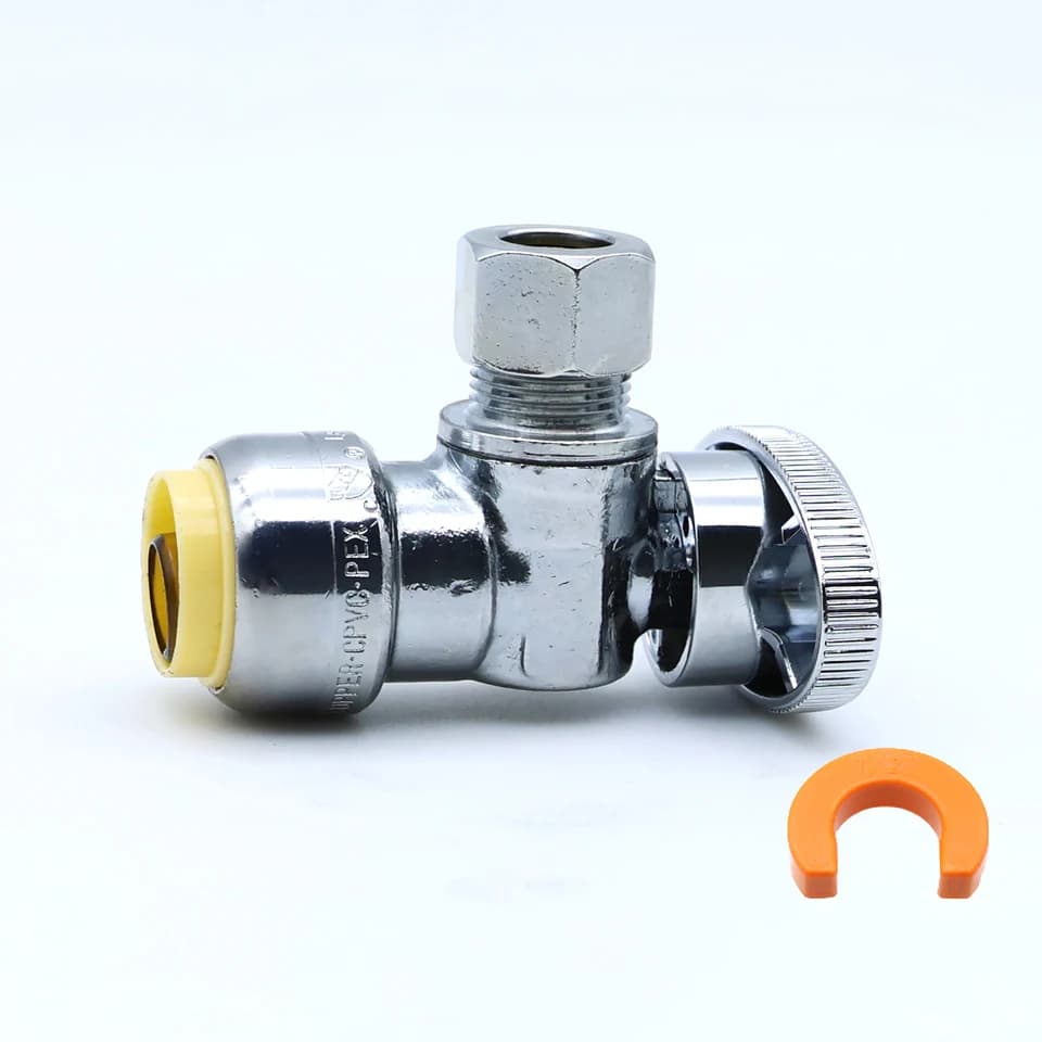 1/2" Push Fit Double Check Valve | 3/8" Comp. OD 1/4 Turn | DZR Lead Free Brass 80521 - Thumbnail 2