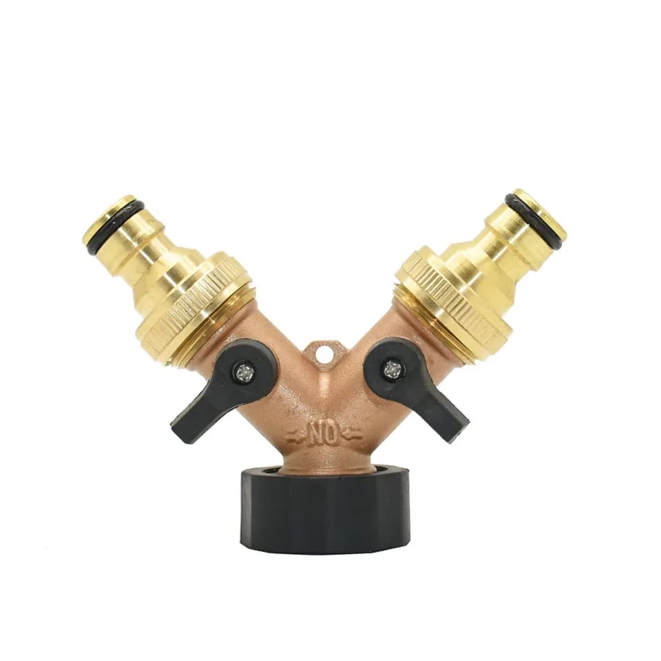 Garden Water Pipe 4-Way Splitter | Brass 3/4" Thread | Irrigation Valve Quick Connector - Thumbnail 6