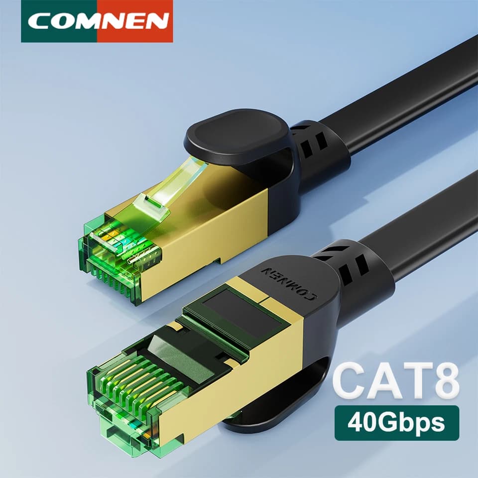 Cat8 Flat Ethernet Cable | 40Gbps 2000MHz High-Speed | PS5 PC Router Networking - Thumbnail 2